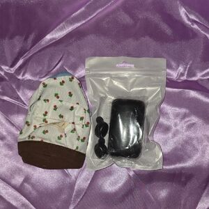 NWOT Backpack Holder AND NEW Wireless Earbuds with Charging Case - Black